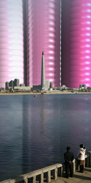 Illustration for article titled A 7-mile pink rainbow for Kim Jong-il